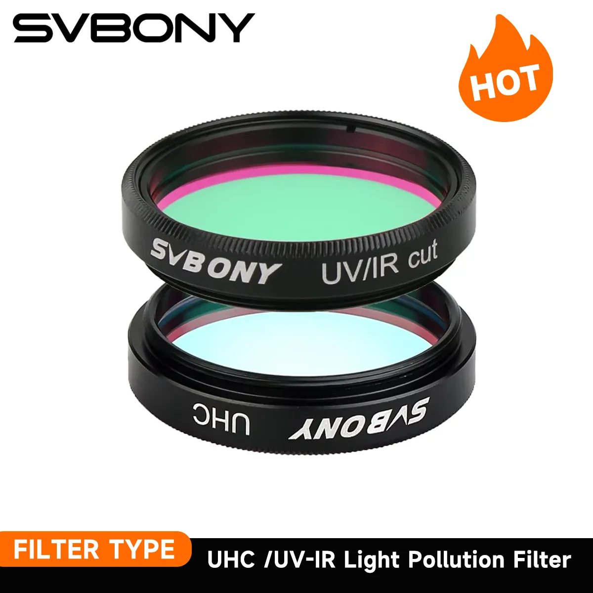 Svbony 1.25 ''UHC /UV-IR Eliminação de Filtros de Poluição da Luz para Astronomia Telescópio Ocular Observação do Espaço Profundo