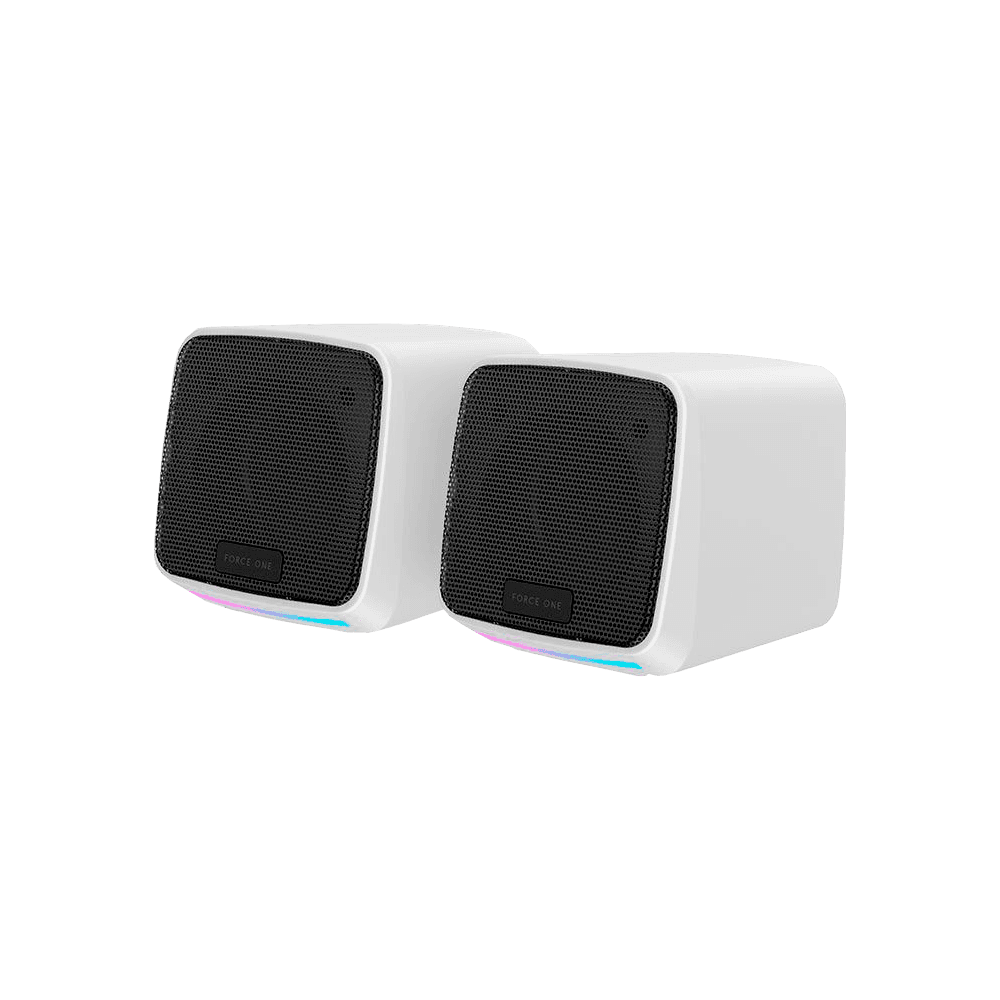 Caixa de Som Force One Explorer White, RGB, USB e P2, Drivers de Áudio de 52mm, Potência de 3W, FR.AU.EX.02
