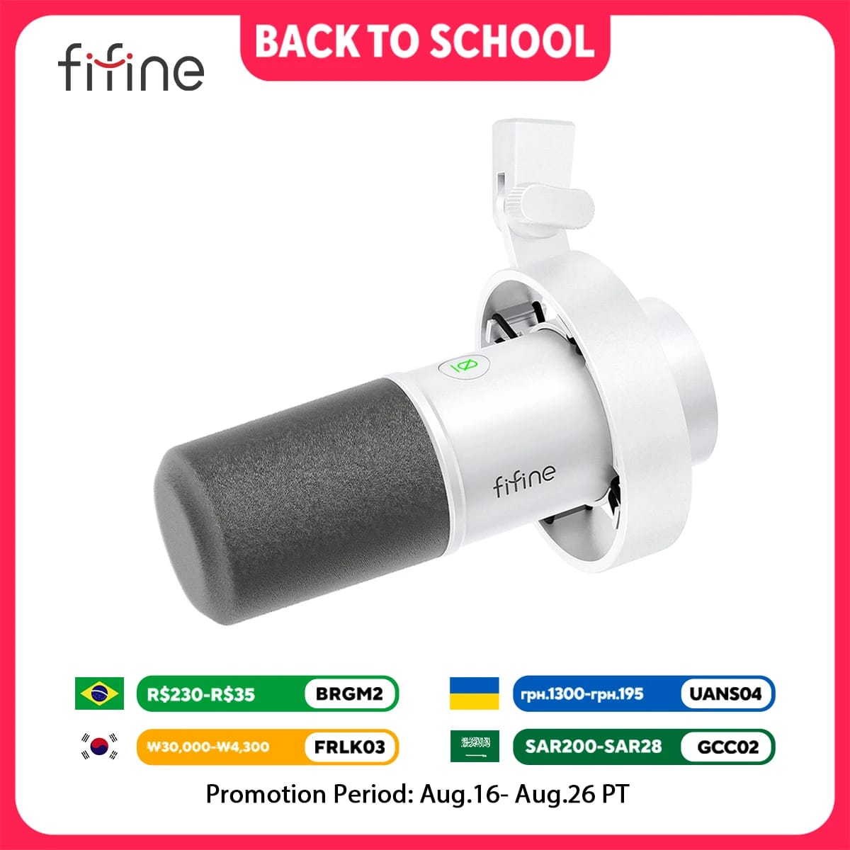 FIFINE-XLR Microfone dinâmico com monitoramento em tempo real, microfone de streaming USB, botão de ganho, toque-mudo para PC,Mixer-K688