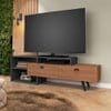 rack para tv até 60 polegadas sunset 2 pt manchester e grafite 180 cm - Marrom - 1