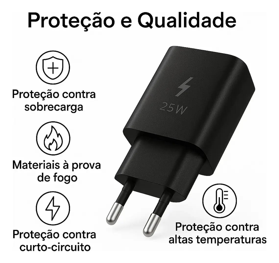 Carregador Super Rápido 25w Para Samsung Galaxy S24 S23 S22 S21 S20 Fe Ultra Motorola M22 M31 M32 M62 M63 M64 G15 Xiaomi Redmi Note 12 13 14 15 LG - Super Fast Cabo Blindado Tipo Usb C -Dtimp - Imagem 2
