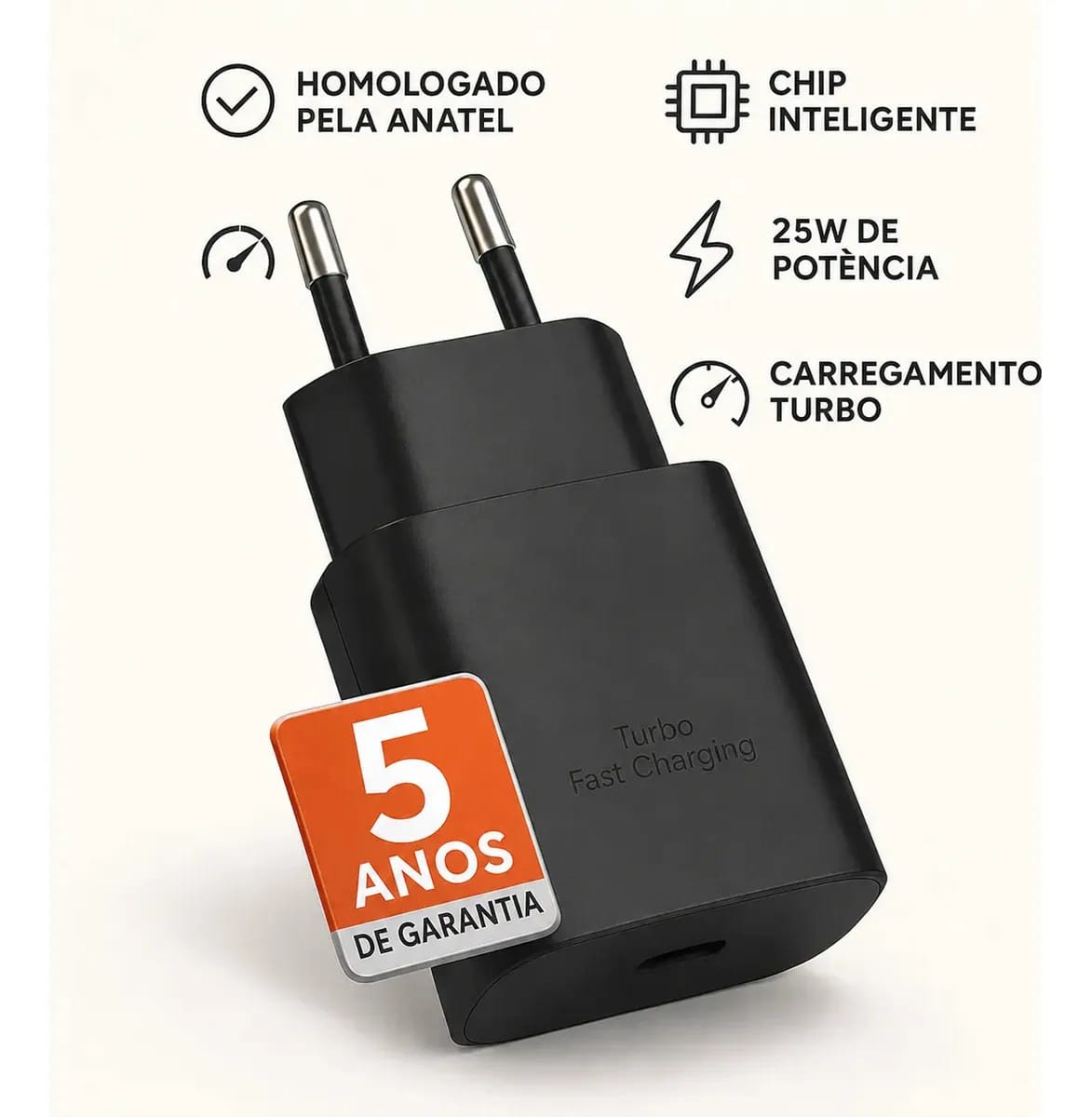 Carregador Super Rápido 25w Para Samsung Galaxy S24 S23 S22 S21 S20 Fe Ultra Motorola M22 M31 M32 M62 M63 M64 G15 Xiaomi Redmi Note 12 13 14 15 LG - Super Fast Cabo Blindado Tipo Usb C -Dtimp - Imagem 4