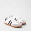 Tênis Penélope Casual Feminino Detalhe Recorte Nobuck Preto & Branco