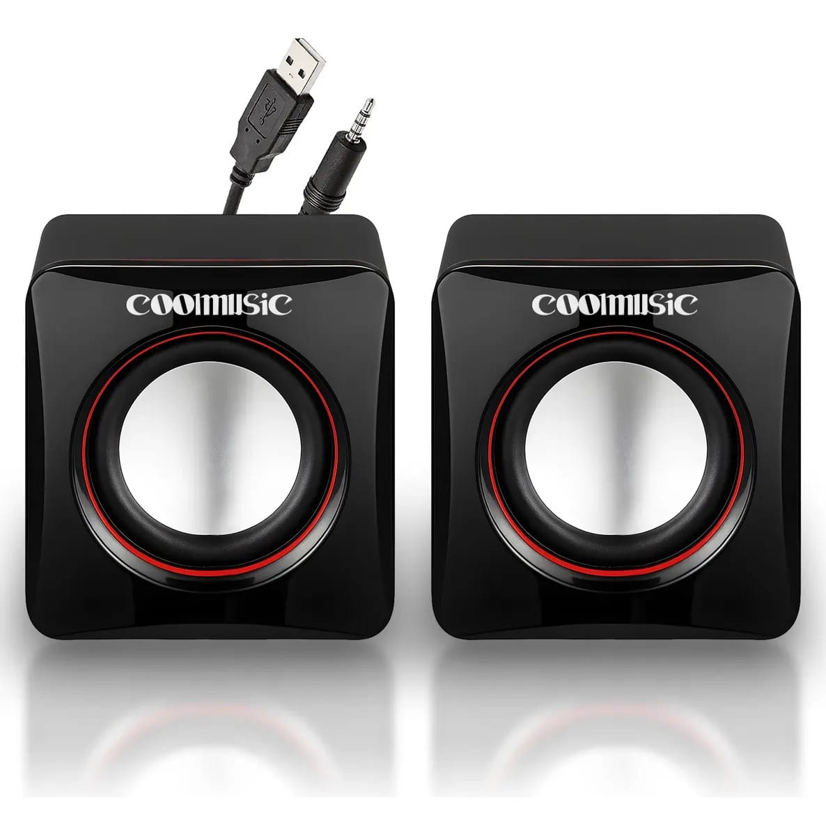Caixa Caixinha De Som Potente Pc Notebook Subwoofer Para Computador 6w Usb P2 Alto Falante De Mesa Coolmusic