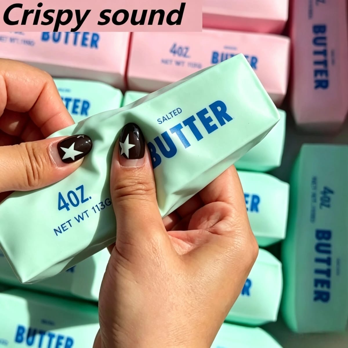 Bola Anti-stress Macia em Formato de Manteiga, Brinquedo Fidget Crocante para Apertar, Blocos Redondos Recheados, ASMR, Alívio do Estresse, Relaxamento das Mãos, Brinquedo de Presente